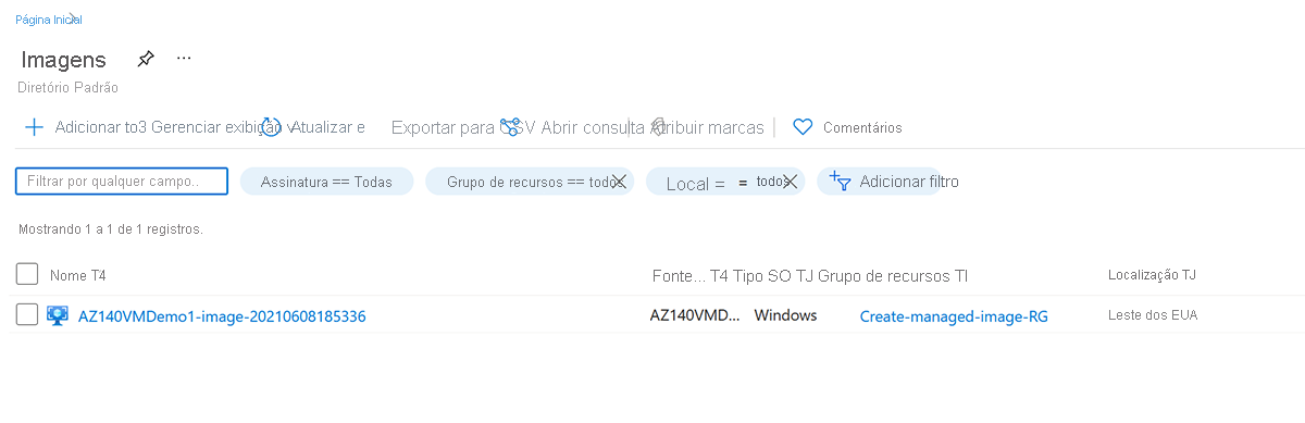 Captura de tela de busca e seleção de imagens.