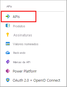 Select APIs in the service navigation pane.