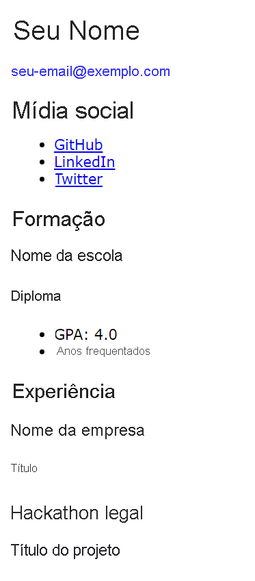 Captura de tela da página final conforme renderizada no navegador.