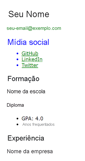 Captura de tela da renderização do navegador do C S S aplicado ao código H T M L.