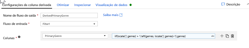 Usando a transformação derivada para um fluxo de dados de mapeamento no Azure Data Factory