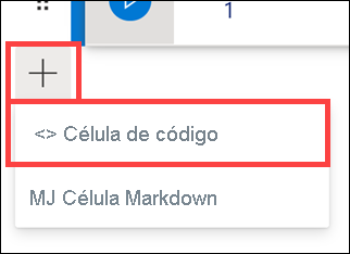 Adicionar código A opção de menu Adicionar código é realçada.