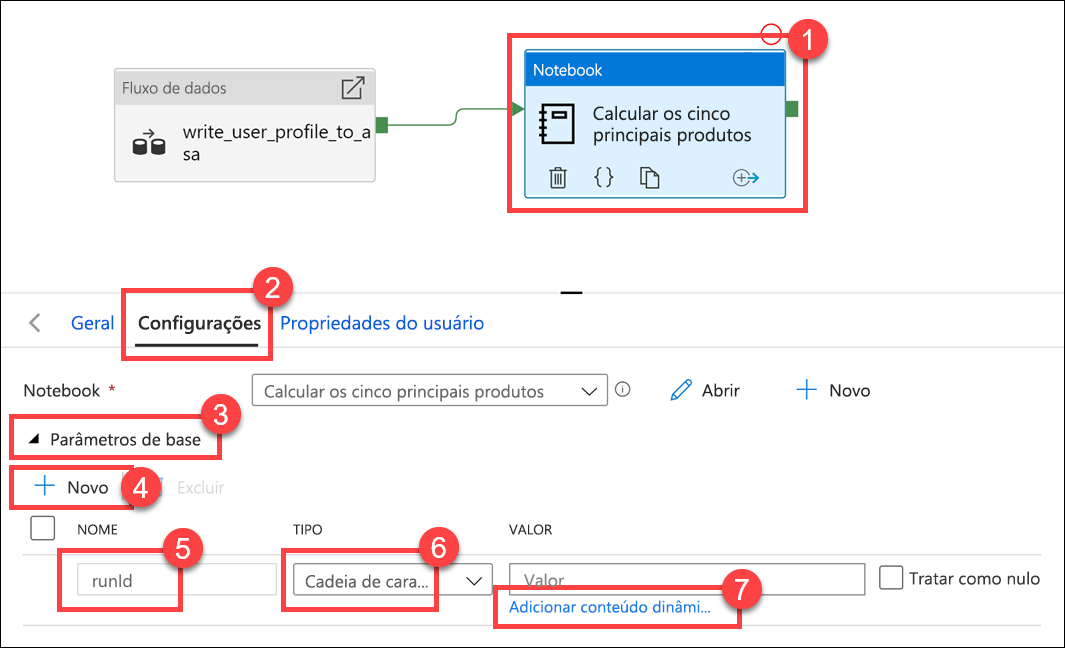 Definições As configurações são exibidas.