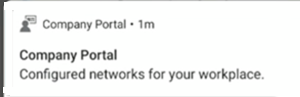 Captura de tela de uma notificação para instalar o perfil Wi-Fi.