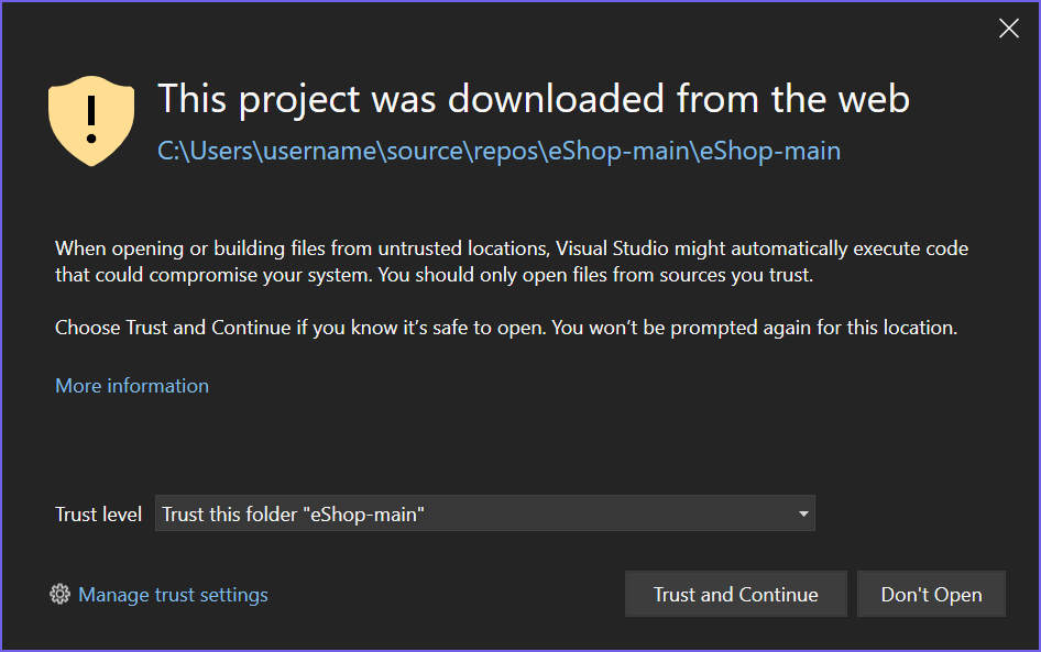 Captura de ecrã a mostrar a marca do alerta Web.