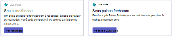 Captura de ecrã a mostrar dois estados do cartão Viva Pulse.