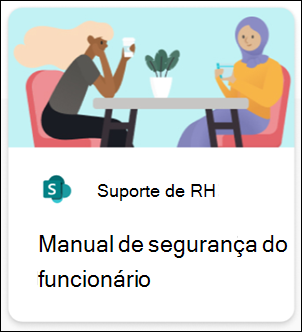 Captura de ecrã a mostrar um cartão de ligação Web.