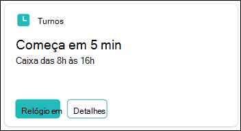 Captura de ecrã a mostrar um cartão de turnos.