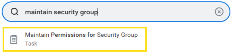 Captura de tela da página para manter permissões para o grupo de segurança.