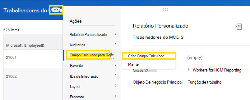 Uma captura de tela mostra como criar um campo calculado. 