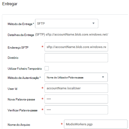 Uma captura de tela mostra como inserir detalhes na página Entregar. 
