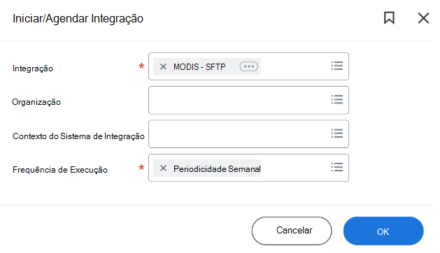 Uma captura de tela mostra como inserir os detalhes da integração iniciada. 
