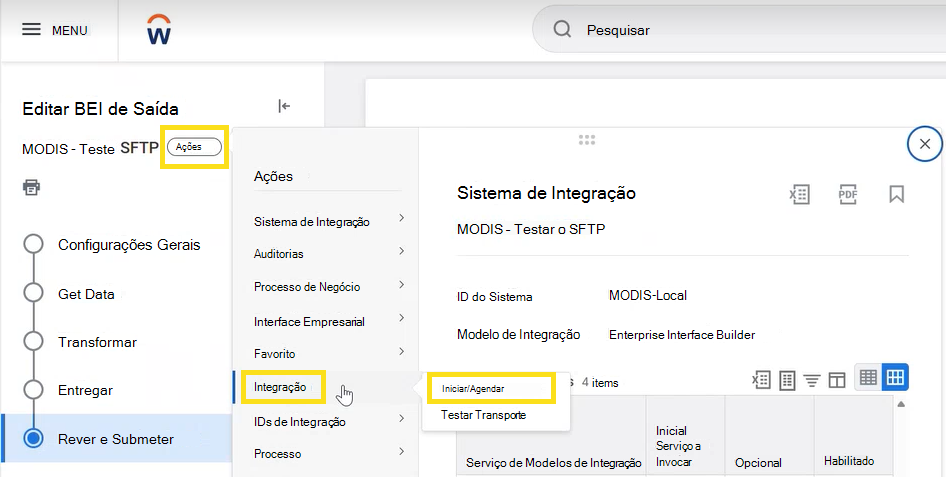 Uma captura de tela mostra como iniciar a integração. 