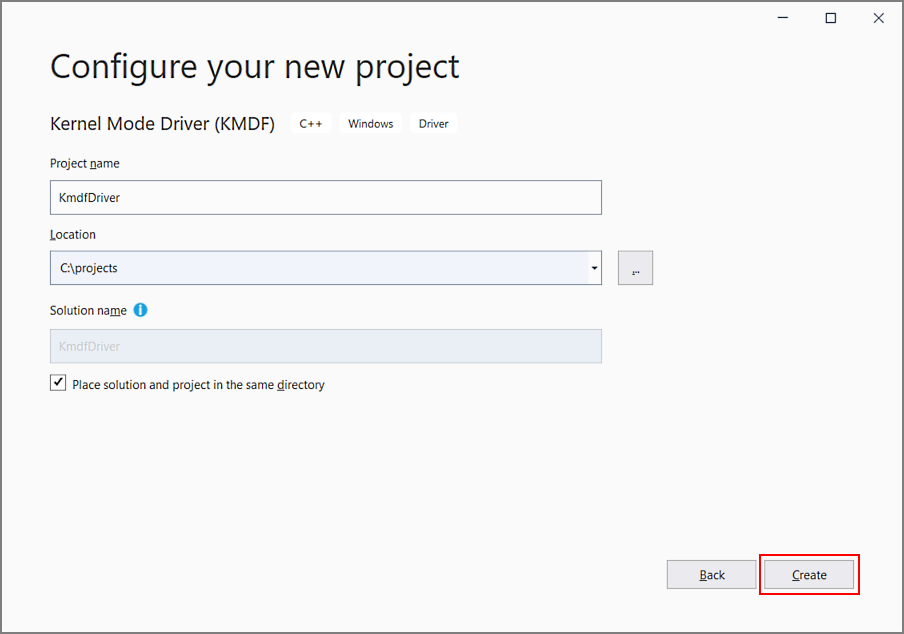 Captura de tela da caixa de diálogo de configuração do projeto.