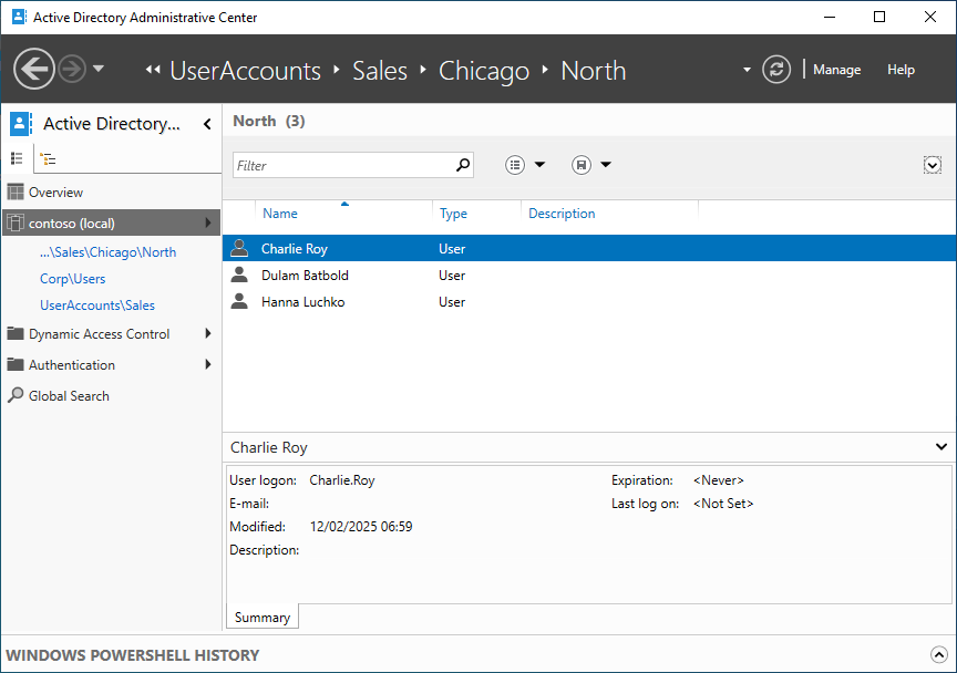 Captura de tela que mostra um exemplo de um domínio existente.