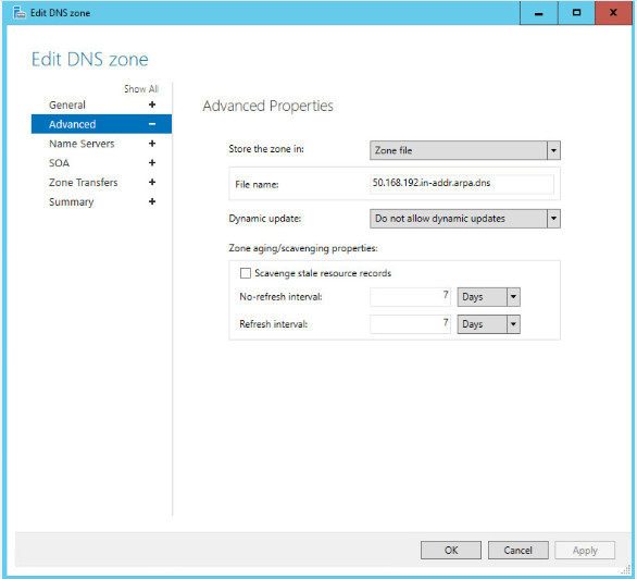 Editar propriedades avançadas da zona