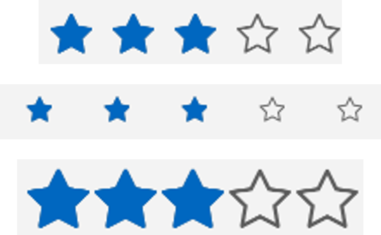 Nova personalização do RatingControl em 1,6
