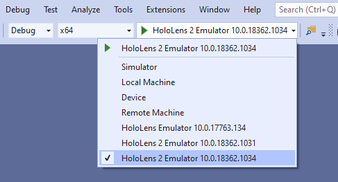 na aplicação Visual Studio