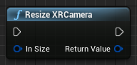 Esquema da função Redimensionar XRCamera