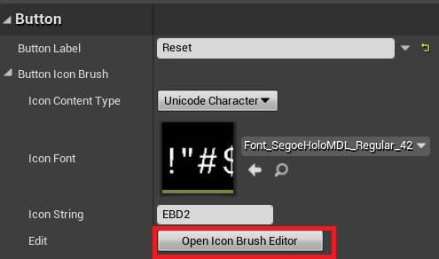 Definir a etiqueta e o ícone no botão