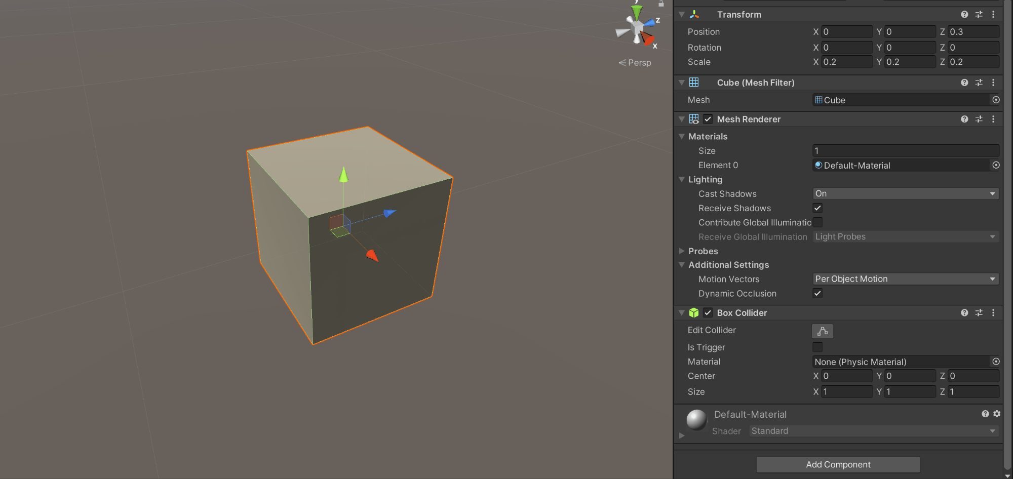 Exemplo animado de mover a distância de impulso inicial na frente do plano tocável de interação próxima