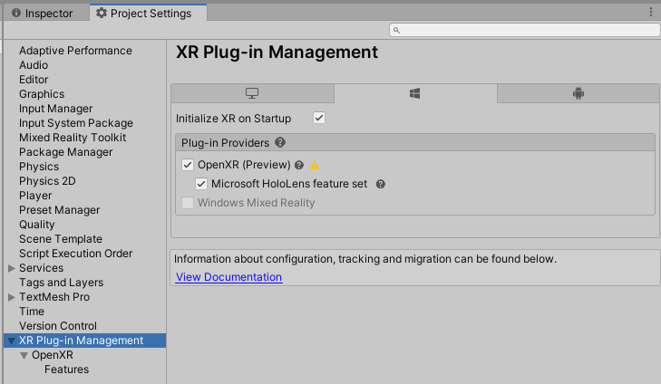 Gestão de plug-ins OpenXR