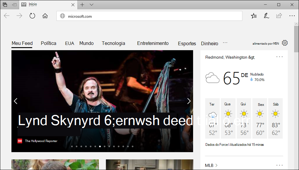 Site confiável em execução no Microsoft Edge.