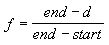fórmula de intensidade de efeito de neblina com base nos pontos inicial e final