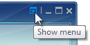 captura de tela de mostrar glifo de menu com dica de ferramenta 