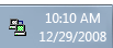 captura de tela da área de notificação e do ícone do modem 