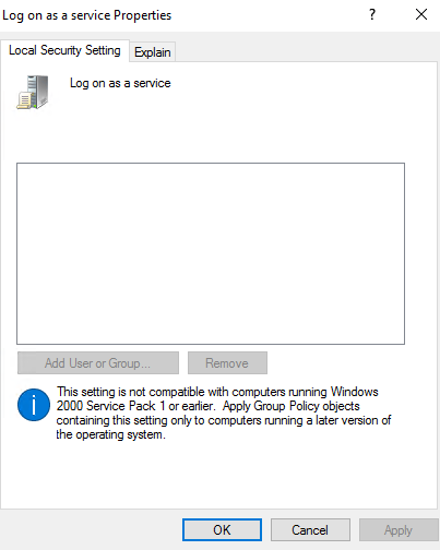 Screenshot indicates that the policy is set as a group policy on the domain controller.