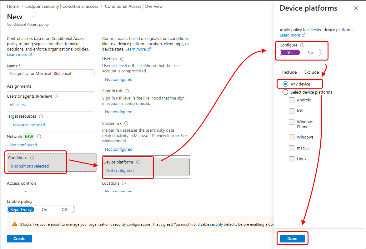 Configure the device platforms