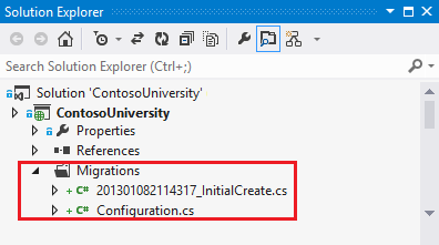 Migrations folder with initial migration