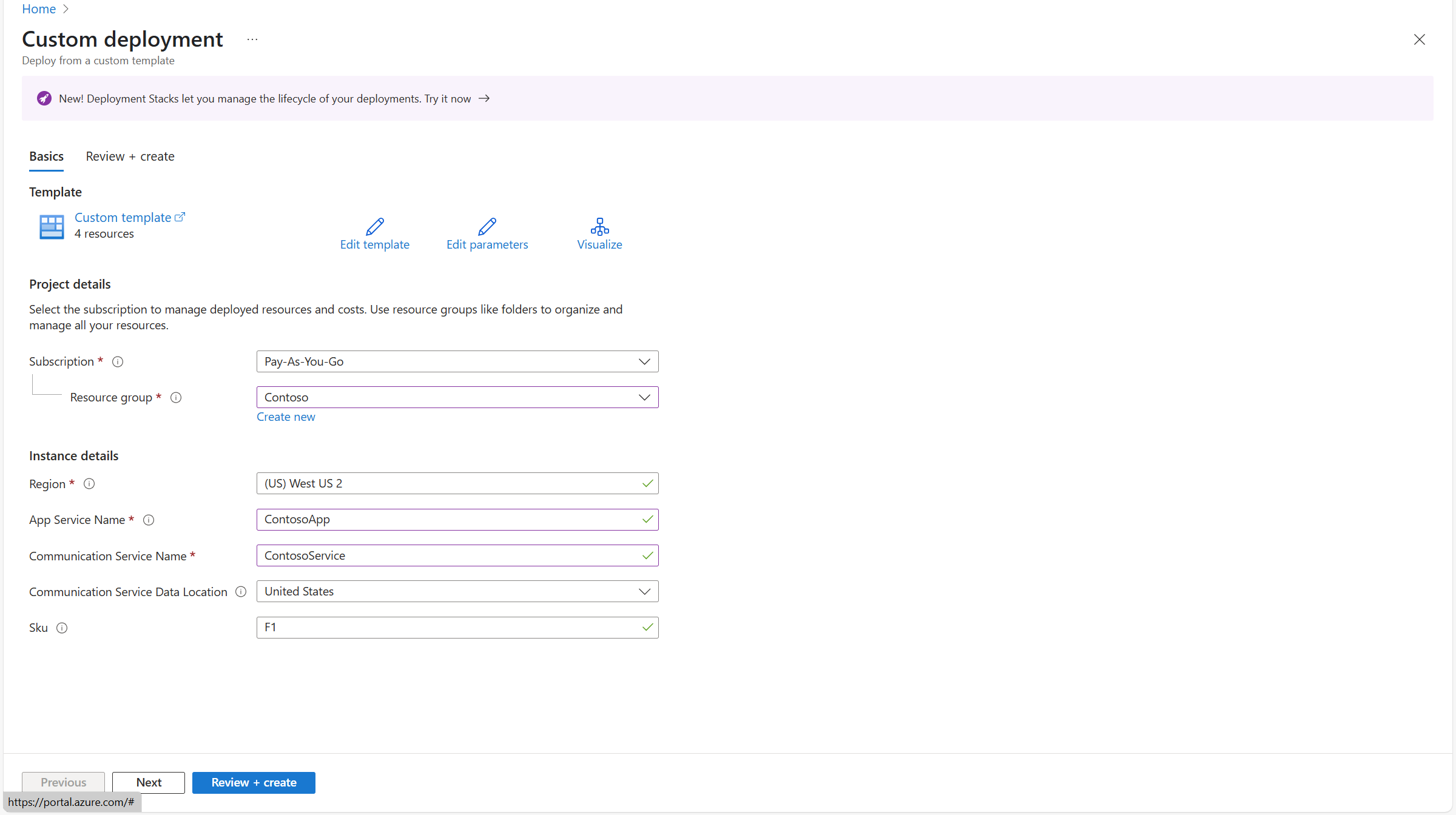 Screenshot of Sample builder arm template.