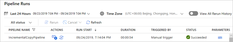 Screenshot shows pipeline runs for a data factory including your pipeline.