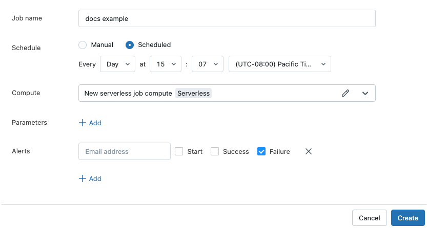 Schedule notebook dialog