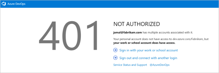 troubleshoot Azure DevOps connection 401 error 3