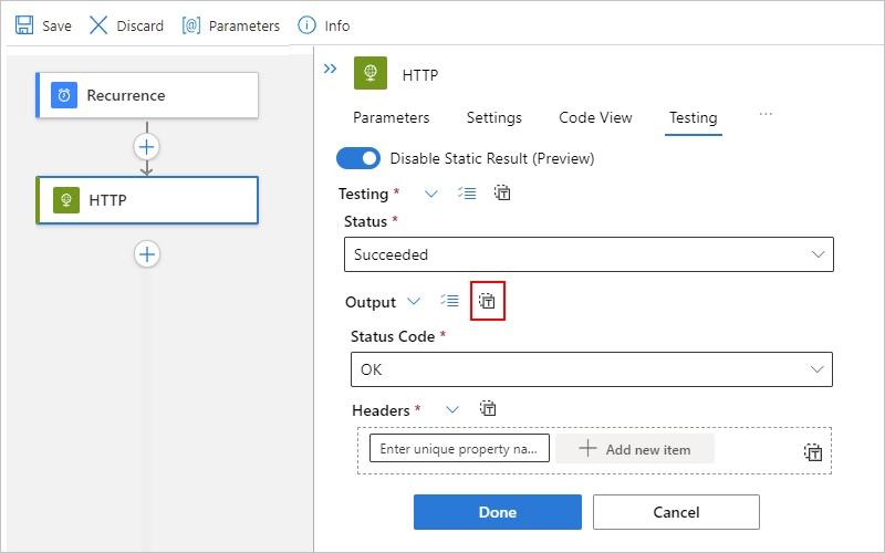 Screenshot showing "Switch to JSON Mode" icon selected to paste a section from a JSON object.