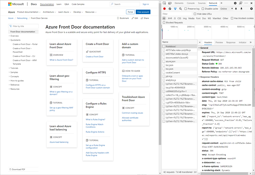 Screenshot that shows a Network inspector request.