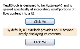 Screenshot: TextBlocks and buttons Screenshot: TextBlocks and buttons