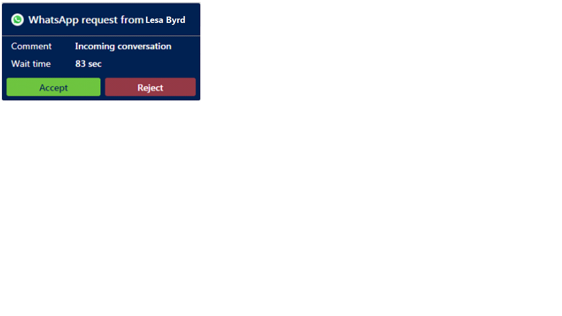 Notificare reprezentant chat WhatsApp - notificare reprezentant