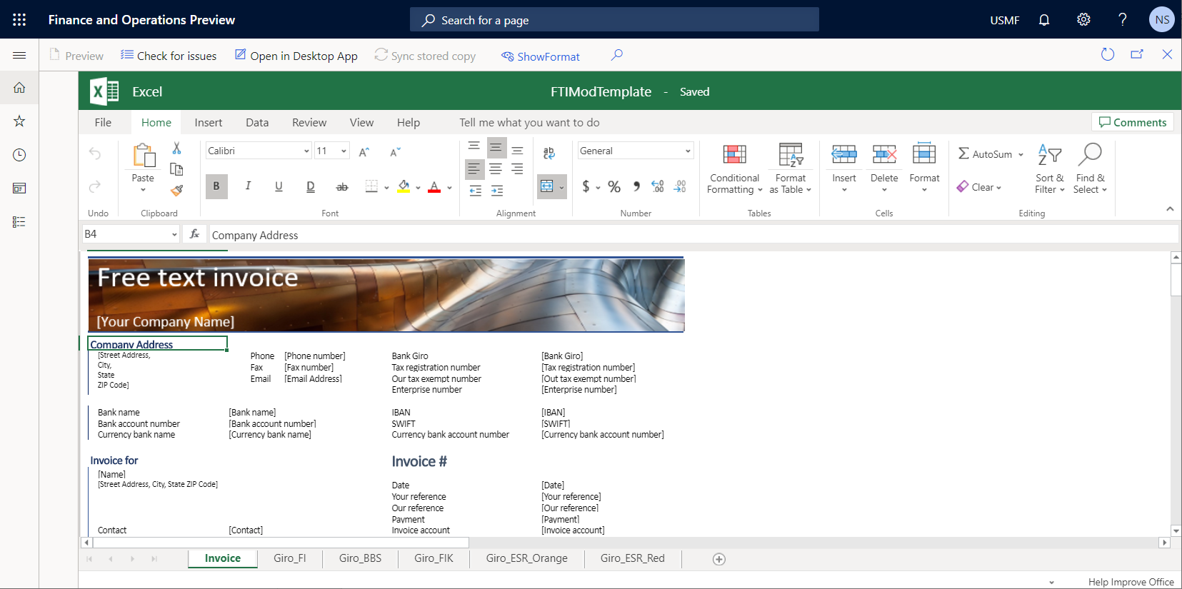 BDM template editor page.