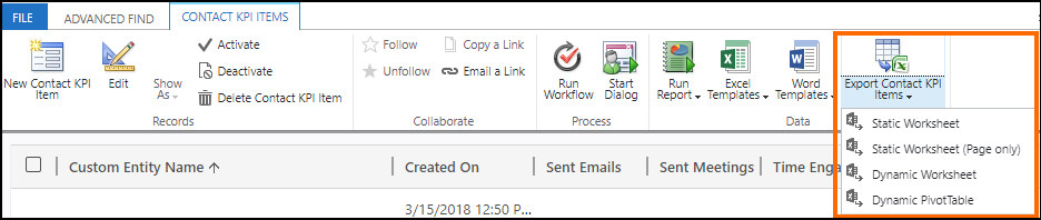 Exportul de date în Microsoft Excel