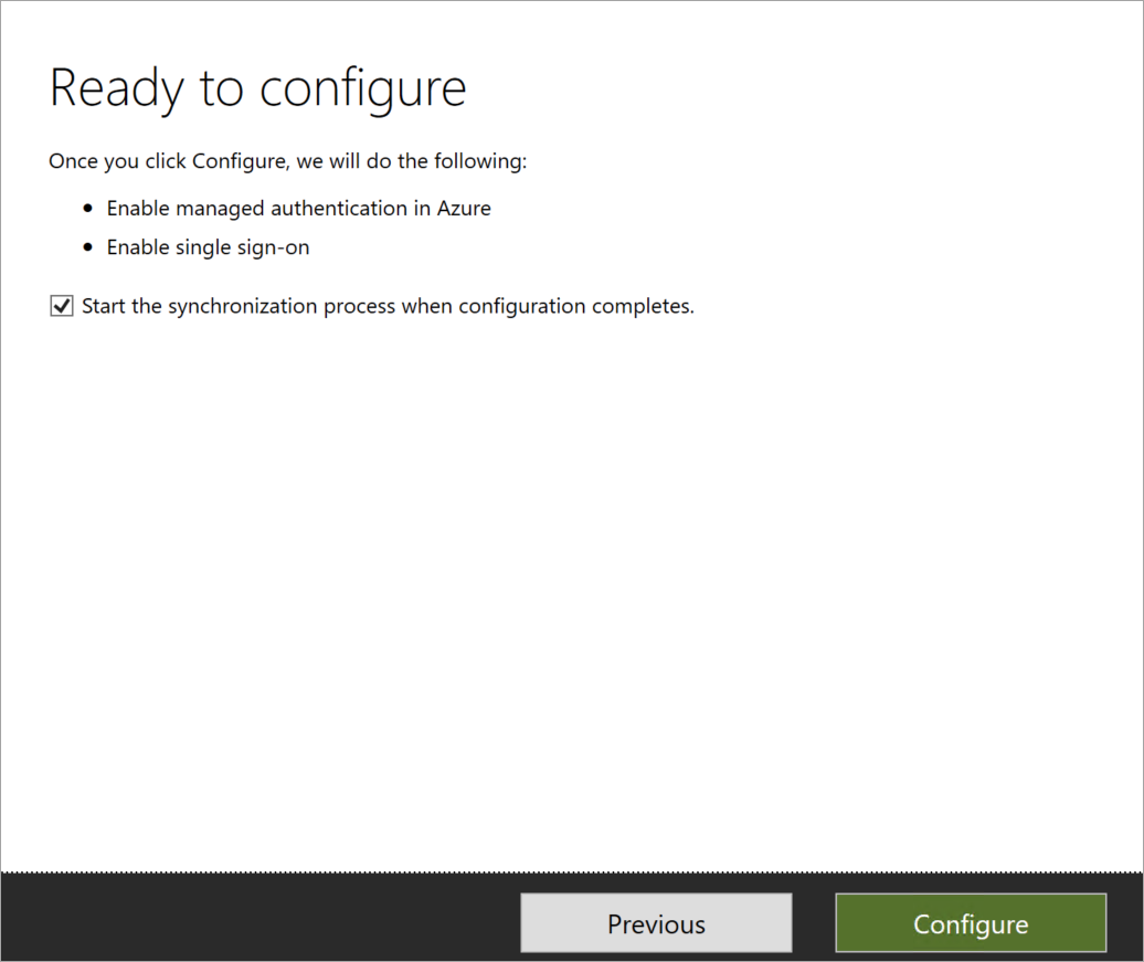 Ready to configure page