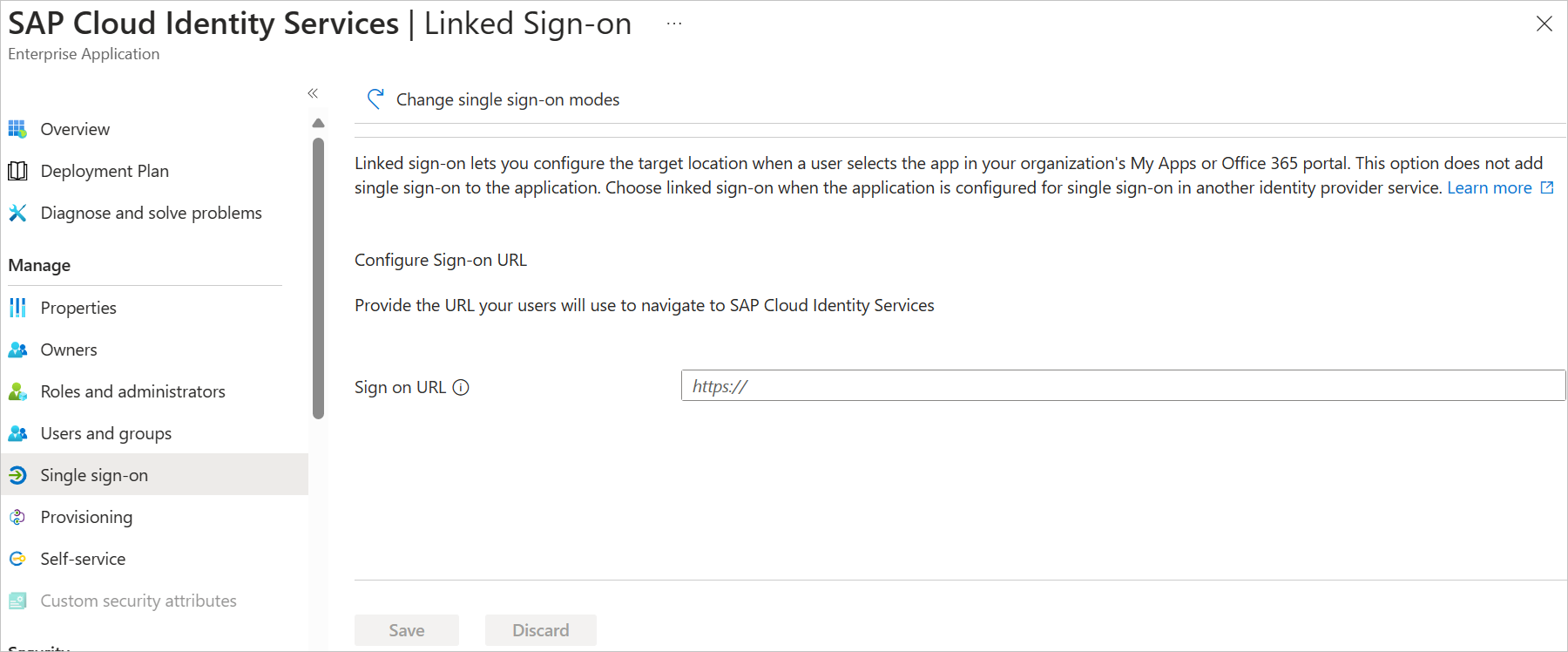 Screenshot showing Configure Linked Sign-On