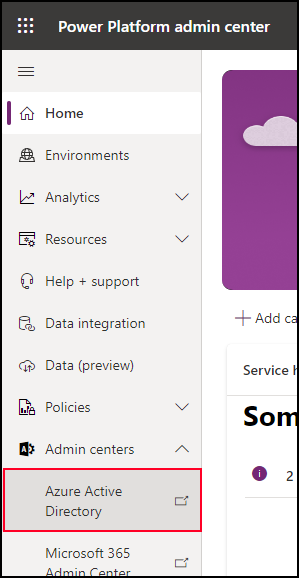 Microsoft Entra ID from Power Platform Admin Center