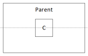 Exemplu cu C centrat pe verticală pe element principal.
