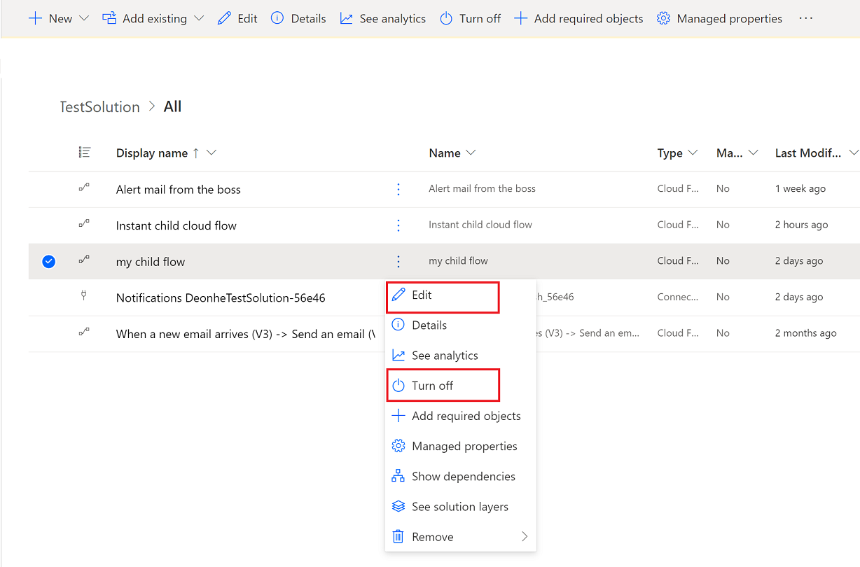 Captură de ecran a editării unui flux în cloud.