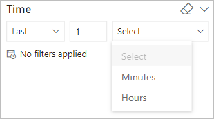 Screenshot showing relative time applied to a slicer.