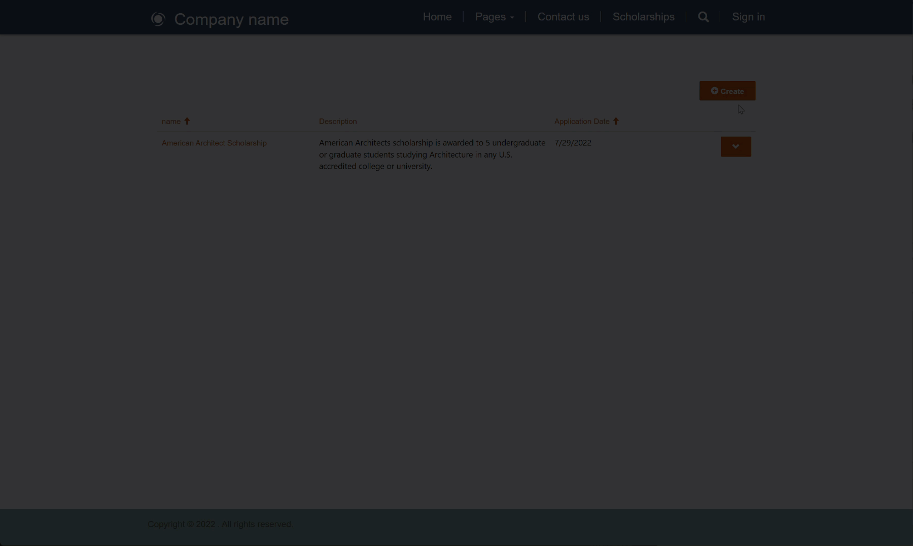 Site care permite crearea și actualizarea înregistrărilor.